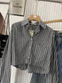 Casual Stripes Crop Shirts